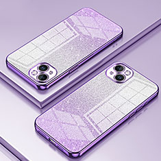 Ultra-thin Transparent TPU Soft Case Cover SY2 for Apple iPhone 14 Plus Purple