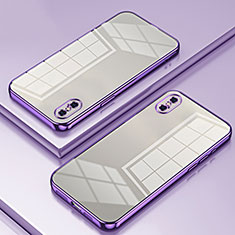 Ultra-thin Transparent TPU Soft Case Cover SY2 for Apple iPhone Xs Purple