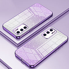 Ultra-thin Transparent TPU Soft Case Cover SY2 for Huawei P40 Purple