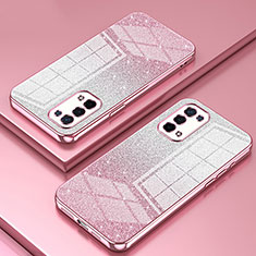 Ultra-thin Transparent TPU Soft Case Cover SY2 for Oppo A54 5G Rose Gold