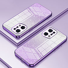 Ultra-thin Transparent TPU Soft Case Cover SY2 for Oppo Find X5 5G Purple