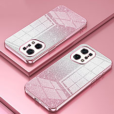Ultra-thin Transparent TPU Soft Case Cover SY2 for Oppo Find X5 5G Rose Gold