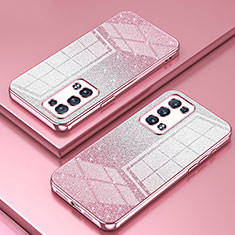 Ultra-thin Transparent TPU Soft Case Cover SY2 for Oppo Reno6 Pro+ Plus 5G Rose Gold