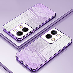 Ultra-thin Transparent TPU Soft Case Cover SY2 for Oppo Reno9 5G Purple