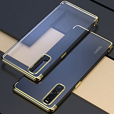 Ultra-thin Transparent TPU Soft Case Cover U01 for Oppo Find X2 Pro Gold