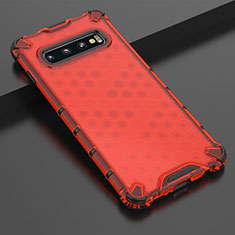 Ultra-thin Transparent TPU Soft Case Cover U04 for Samsung Galaxy S10 Plus Red