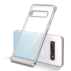 Ultra-thin Transparent TPU Soft Case Cover U05 for Samsung Galaxy S10 Plus Silver