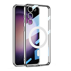 Ultra-thin Transparent TPU Soft Case Cover with Mag-Safe Magnetic AC1 for Samsung Galaxy S23 Plus 5G Silver