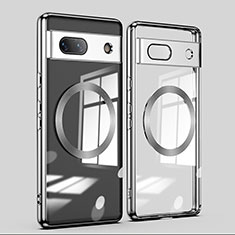 Ultra-thin Transparent TPU Soft Case Cover with Mag-Safe Magnetic AN1 for Google Pixel 7a 5G Silver