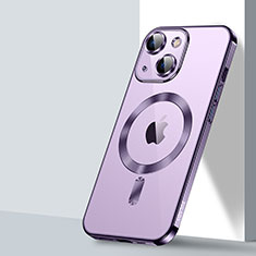 Ultra-thin Transparent TPU Soft Case Cover with Mag-Safe Magnetic LD2 for Apple iPhone 14 Plus Purple