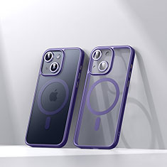 Ultra-thin Transparent TPU Soft Case Cover with Mag-Safe Magnetic LD4 for Apple iPhone 14 Purple