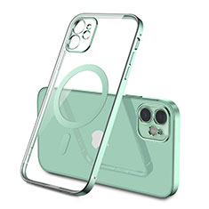Ultra-thin Transparent TPU Soft Case Cover with Mag-Safe Magnetic M01 for Apple iPhone 12 Mini Matcha Green