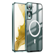 Ultra-thin Transparent TPU Soft Case Cover with Mag-Safe Magnetic M02 for Samsung Galaxy S21 FE 5G Green
