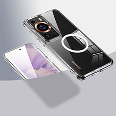 Ultra-thin Transparent TPU Soft Case Cover with Mag-Safe Magnetic QK1 for Huawei P60 Clear