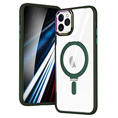 Ultra-thin Transparent TPU Soft Case Cover with Mag-Safe Magnetic SD1 for Apple iPhone 11 Pro Max Green