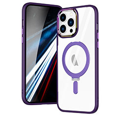 Ultra-thin Transparent TPU Soft Case Cover with Mag-Safe Magnetic SD1 for Apple iPhone 13 Pro Purple