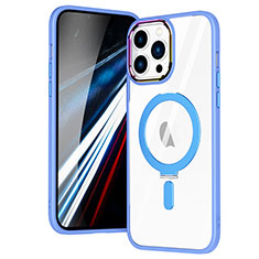 Ultra-thin Transparent TPU Soft Case Cover with Mag-Safe Magnetic SD1 for Apple iPhone 13 Pro Sky Blue