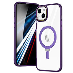 Ultra-thin Transparent TPU Soft Case Cover with Mag-Safe Magnetic SD1 for Apple iPhone 13 Purple