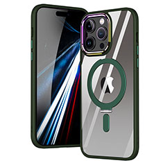 Ultra-thin Transparent TPU Soft Case Cover with Mag-Safe Magnetic SD1 for Apple iPhone 14 Pro Green