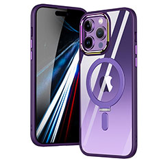 Ultra-thin Transparent TPU Soft Case Cover with Mag-Safe Magnetic SD1 for Apple iPhone 14 Pro Purple