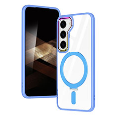 Ultra-thin Transparent TPU Soft Case Cover with Mag-Safe Magnetic SD1 for Samsung Galaxy S24 Plus 5G Sky Blue