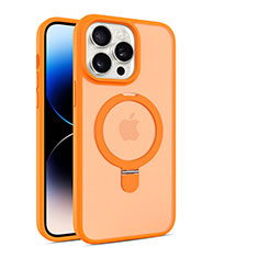Ultra-thin Transparent TPU Soft Case Cover with Mag-Safe Magnetic T02 for Apple iPhone 14 Pro Orange