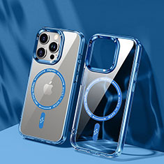 Ultra-thin Transparent TPU Soft Case Cover with Mag-Safe Magnetic TB1 for Apple iPhone 13 Pro Blue