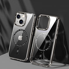 Ultra-thin Transparent TPU Soft Case Cover with Mag-Safe Magnetic TB1 for Apple iPhone 14 Gray