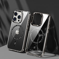 Ultra-thin Transparent TPU Soft Case Cover with Mag-Safe Magnetic TB1 for Apple iPhone 14 Pro Max Gray