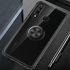 Ultra-thin Transparent TPU Soft Case Cover with Magnetic Finger Ring Stand C01 for Huawei Honor 20E Black