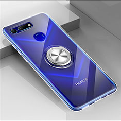 Ultra-thin Transparent TPU Soft Case Cover with Magnetic Finger Ring Stand C01 for Huawei Honor View 20 Clear