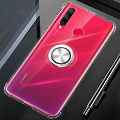 Ultra-thin Transparent TPU Soft Case Cover with Magnetic Finger Ring Stand C01 for Huawei P Smart+ Plus (2019) Clear