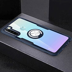 Ultra-thin Transparent TPU Soft Case Cover with Magnetic Finger Ring Stand C01 for Xiaomi Redmi Note 8 Blue