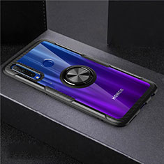 Ultra-thin Transparent TPU Soft Case Cover with Magnetic Finger Ring Stand C02 for Huawei Honor 20i Black