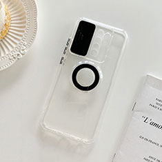 Ultra-thin Transparent TPU Soft Case Cover with Stand for Xiaomi Redmi 9 Black