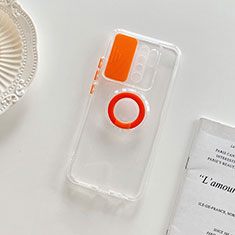 Ultra-thin Transparent TPU Soft Case Cover with Stand for Xiaomi Redmi 9 Orange
