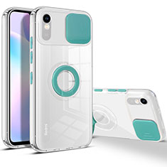Ultra-thin Transparent TPU Soft Case Cover with Stand for Xiaomi Redmi 9A Sky Blue