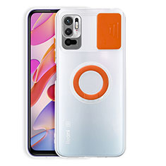 Ultra-thin Transparent TPU Soft Case Cover with Stand for Xiaomi Redmi Note 11 SE 5G Orange