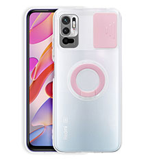 Ultra-thin Transparent TPU Soft Case Cover with Stand for Xiaomi Redmi Note 11 SE 5G Pink