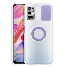 Ultra-thin Transparent TPU Soft Case Cover with Stand for Xiaomi Redmi Note 11 SE 5G Purple