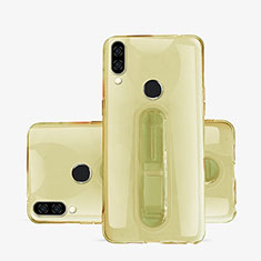 Ultra-thin Transparent TPU Soft Case Cover with Stand S01 for Huawei Nova 3e Gold