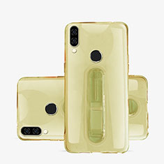Ultra-thin Transparent TPU Soft Case Cover with Stand S01 for Huawei P20 Lite Gold