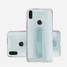 Ultra-thin Transparent TPU Soft Case Cover with Stand S01 for Huawei P20 Lite Pink