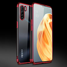 Ultra-thin Transparent TPU Soft Case Cover Z01 for Oppo A91 Red