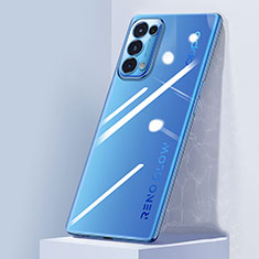 Ultra-thin Transparent TPU Soft Case Cover Z02 for Oppo Reno5 Pro 5G Blue