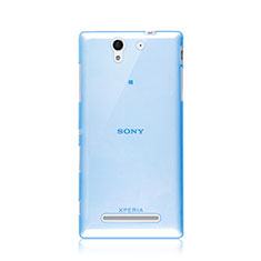 Ultra-thin Transparent TPU Soft Case for Sony Xperia C3 Blue