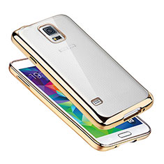 Ultra-thin Transparent TPU Soft Case H01 for Samsung Galaxy S5 G900F G903F Gold