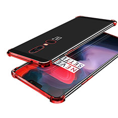 Ultra-thin Transparent TPU Soft Case H02 for OnePlus 6 Red