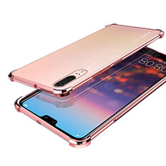 Ultra-thin Transparent TPU Soft Case H03 for Huawei P20 Rose Gold