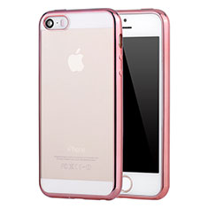 Ultra-thin Transparent TPU Soft Case H05 for Apple iPhone 5 Rose Gold